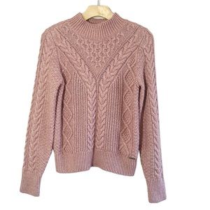 ABERCROMBIE & FITCH Chunky Knitted Cotton Pink Sweater Size XS